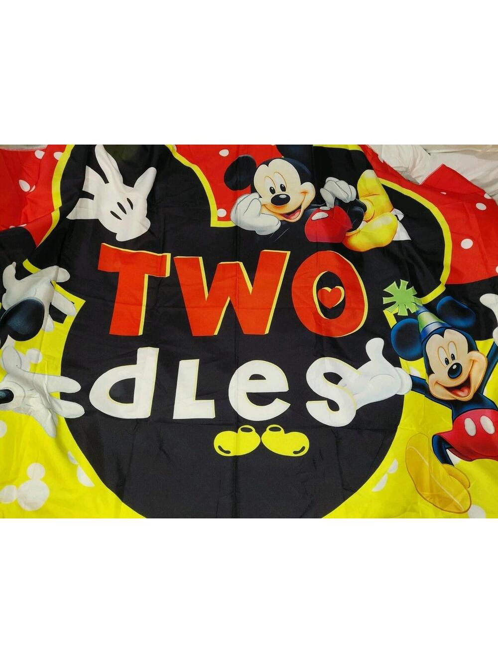 Mickey Mouse O toodles for a 2-year-old party Backdrop